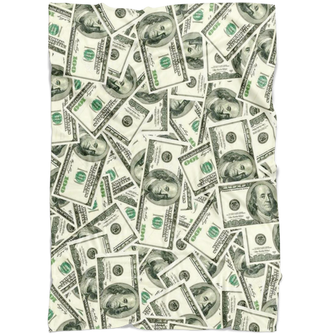 Money Blanket / Money printed blanket / Dollar banknotes print blanket / Dollar bill print blanket