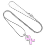 Lovely Pink Ribbon Pendant Necklace
