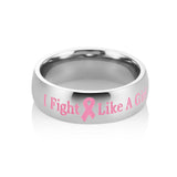 I Fight Like a Girl Pink Ribbon Ring