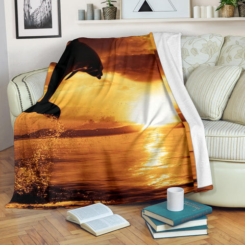 dolphin sunrise- blanket