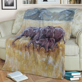 elephant family- blanket