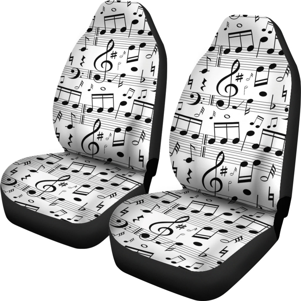 Black Musical Notes Music Melody Car Back Seat Pet Covers, Backseat Seat Covers, Seat Protector, Car Accessories, Abstract popular Art