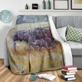 elephant family- blanket