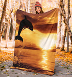 dolphin sunrise- blanket