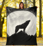 full moon wolf- blanket
