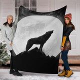 full moon wolf- blanket