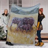 elephant family- blanket