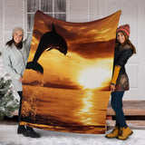dolphin sunrise- blanket