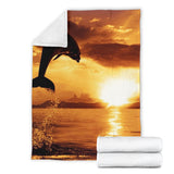 dolphin sunrise- blanket