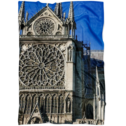 Notre-Dame Cathedral Church Blanket / Notre-Dame Church Throw Blanket / Notre-Dame Cathedral Fleece Blanket / Notre-Dame Adult Blanket