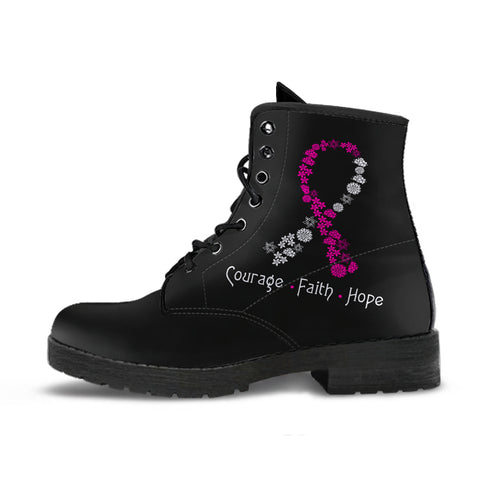 Breast Cancer Leather Boots regular