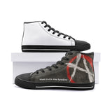 WaR! FuCk tHe SystEm! High Top Canvas Shoes