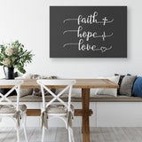 Faith Love Hope Framed Canvas wall art