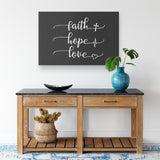 Faith Love Hope Framed Canvas wall art