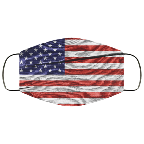 Cracked Wood Flag - USA Fifth Face Mask