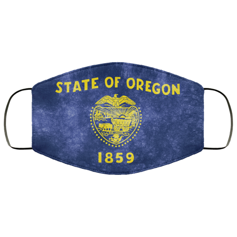 Oregon Grunge Flag fifth Face Mask