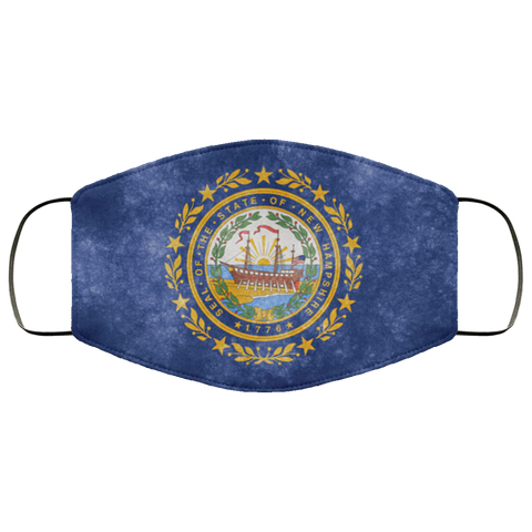 New Hampshire Grunge Flag fifth Face Mask