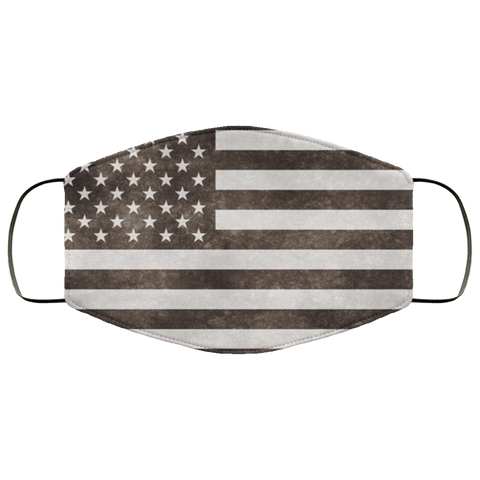 USA Grunge Flag - Black & White fifth Face Mask