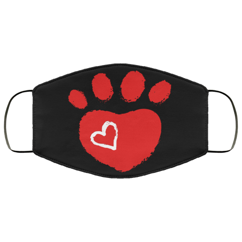 pets print heart Fourth Face Mask