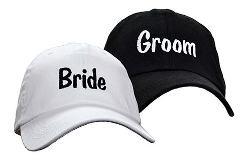 Bride and Groom Set Embroidered Wedding Caps Hat