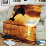 dolphin sunrise- blanket
