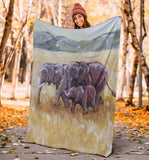 elephant family- blanket