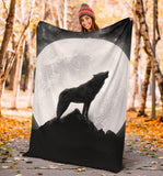 full moon wolf- blanket