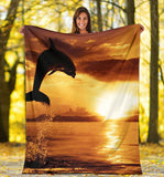 dolphin sunrise- blanket