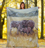elephant family- blanket