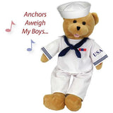 American Heroes Navy Bear Sings "Anchors Aweigh, my boys, Anchors Aweigh."
