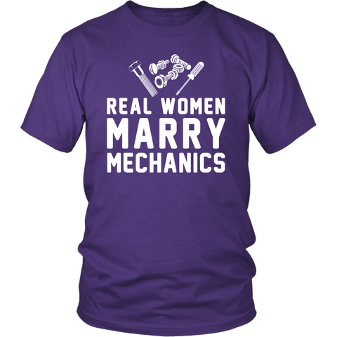 Real Women Marry Mechanics Statement Shirts